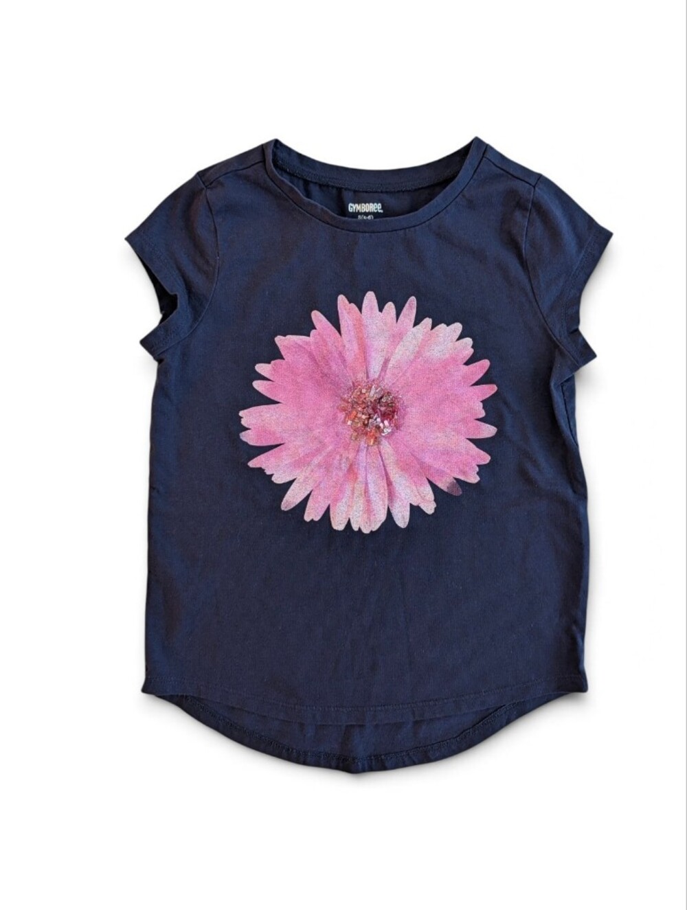 Gymboree Girls Navy Short Sleeve Tee Top Cotton Size S (5-6)
